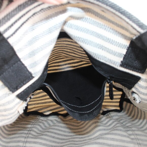 Thirty One Purse Retro Metro 19 x 14 x 7 White Black Striped Tote Purse - Picture 6 of 12